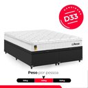 Ver imagem 4 de Cama Box Baú Casal Bipartido Suede Preto + Colchão Life D33 Pillow Top 61x138x188cm Branco