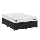 Ver imagem 6 de Cama Box Baú Casal Bipartido Couro Preto + Colchão Life D33 Pillow Top 61x138x188cm Branco