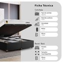 Ver imagem 3 de Cama Box Baú Casal Bipartido Couro Preto + Colchão Life D33 Pillow Top 61x138x188cm Branco