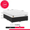 Ver imagem 4 de Cama Box Baú Casal Bipartido Couro Preto + Colchão Life D33 Pillow Top 61x138x188cm Branco