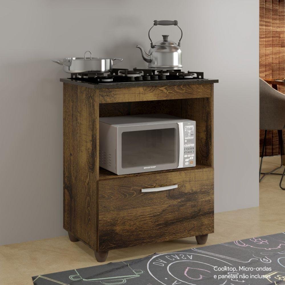 Balcão para Cooktop 4 Bocas Salvia Ipê - 5