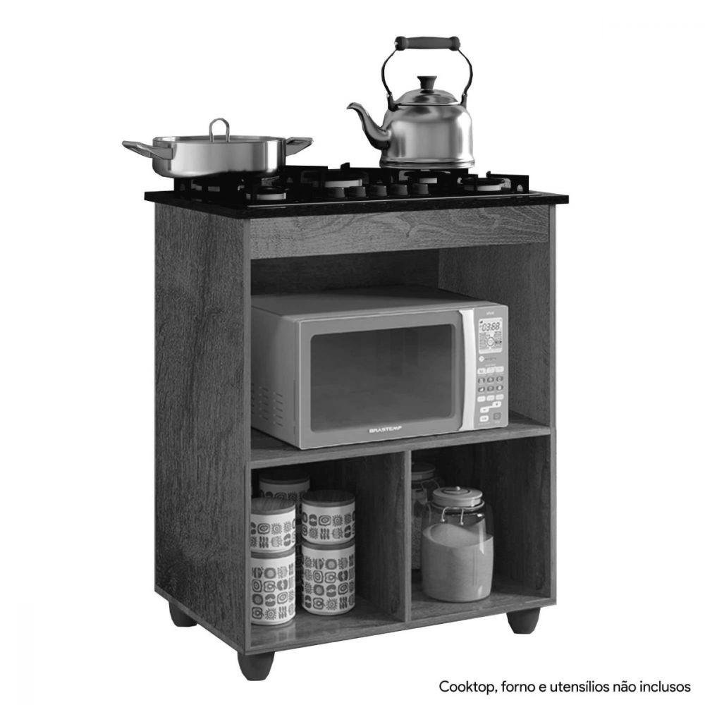 Balcão para Cooktop 4 Bocas Salvia Ipê - 3