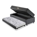 Ver imagem 4 de Bicama Box Baú Solteiro com Colchão Dual Firm Ecoflex Linho Cinza 88x188
