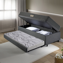Ver imagem 3 de Bicama Box Baú Solteiro com Colchão Dual Firm Ecoflex Linho Cinza 88x188