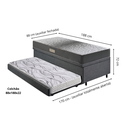 Ver imagem 2 de Bicama Box Baú Solteiro com Colchão Dual Firm Ecoflex Linho Cinza 88x188