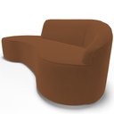 Ver imagem 5 de Sofá 3 Lugares Curvo Sala de Estar Living Firenze Direito D02 Veludo Telha 230 cm C-262 - Lyam