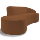 Ver imagem 7 de Sofá 3 Lugares Curvo Sala de Estar Living Firenze Direito D02 Veludo Telha 230 cm C-262 - Lyam