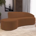 Ver imagem 2 de Sofá 3 Lugares Curvo Sala de Estar Living Firenze Direito D02 Veludo Telha 230 cm C-262 - Lyam