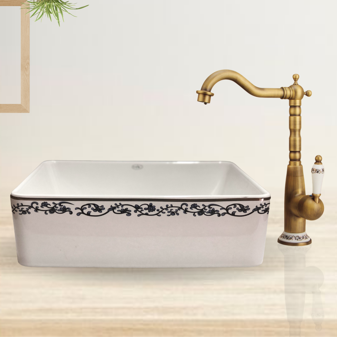 Cuba Sobrepor Porcelana Vintage Retrô Provençal 48x37x13cm | MadeiraMadeira