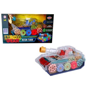 Brinquedo Tanque De Guerra Tech Gear Neon Toyng Som Luz:Transparente