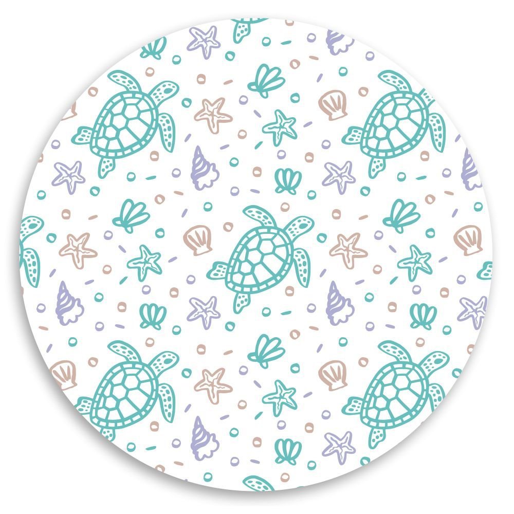 Capa para Sousplat Tartaruga e Estrela do Mar Tecido Oxford - 35x35cm 6 Peças - 3