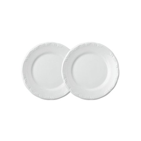 Jogo 2 Pratos Rasos Pomerode Brancos 25,6 Cm Porcelana Schmidt