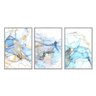 Kit 3 Quadros Decorativos 60x80cm Vidro Marmore Azul e Dourado Abg024 - 1