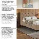 Ver imagem 5 de Cabeceira em Madeira Maciça Estofada com Botões Capitonê Casal Charlotte Espresso Móveis