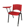 Cadeira Universitária Plástica Vermelha 10 Unidades Prancheta Plástica - Ultra Móveis - 1