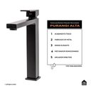 Ver imagem 2 de Torneira para Banheiro Misturador Monocomando Purangi Alta Pingoo.casa - Preto