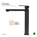 Ver imagem 3 de Torneira para Banheiro Misturador Monocomando Purangi Alta Pingoo.casa - Preto