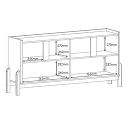 Buffet Lizz 170cm 4 Portas C/ 6 Espaços Internos Cedro - 3
