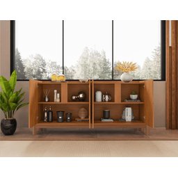 Buffet Lizz 170cm 4 Portas C/ 6 Espaços Internos Cedro - 2