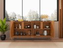 Ver imagem 2 de Buffet Lizz 170cm 4 Portas C/ 6 Espaços Internos Cedro
