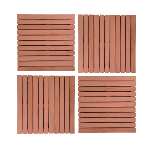 4 Deck Madeira Modular 50x50 Natural Área Interna e Externa