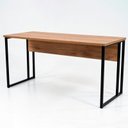 Ver imagem 2 de Mesa Escrivaninha Office Tampo Grosso Industrial 1,28m Nogal/preto