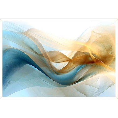 Quadro Decorativo Abstrato com Moldura Caixa,, Ideal para Ambiente de Sala e Quarto