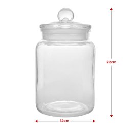 Kit 3 Potes Porta Mantimento Vidro Arena 1,6L com Tampa - 3