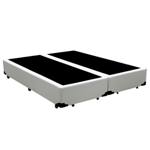 Box King Bipartido Sintético Mega Cama Branco 192x203x42