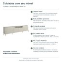 Ver imagem 5 de Rack New Bend 220 cm Porta Frisada Incolar Luna com Pé Dourado