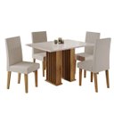 Ver imagem 2 de Conjunto Sala de Jantar Quebec Mesa 120x80com com 4 Cadeiras Venus Mel/blonde/pastel - Casa Giulia