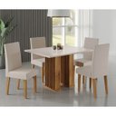 Ver imagem 1 de Conjunto Sala de Jantar Quebec Mesa 120x80com com 4 Cadeiras Venus Mel/blonde/pastel - Casa Giulia