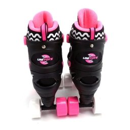 Patins 4 Rodas com Proteção Preto/rosa 34/37 Unitoys 1513 - 4