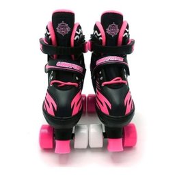 Patins 4 Rodas com Proteção Preto/rosa 34/37 Unitoys 1513 - 3
