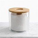 Ver imagem 3 de Porta Lenço Acrílico com Tampa Bambu Organizador Decorativo