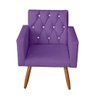 Kit 2 Poltrona para Sala de Estar Thais Capitonê Strass e 1 Puff Redondo Suede Roxo - Móveis - 4