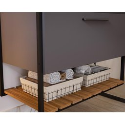 Armário Gabinete Banheiro 80cm Mdf com Espelheira 1 Porta Titanium - 8