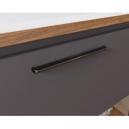 Armário Gabinete Banheiro 80cm Mdf com Espelheira 1 Porta Titanium - 7