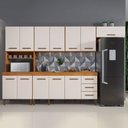 Ver mais imagens de Cozinha Completa 12 Portas 3 Gavetas Atenas Kaiki Moveis Nature/Off White