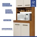 Ver imagem 6 de Cozinha Completa 12 Portas 3 Gavetas Atenas Kaiki Moveis Nature/Off White