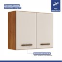 Ver imagem 3 de Cozinha Completa 12 Portas 3 Gavetas Atenas Kaiki Moveis Nature/Off White