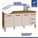 Ver imagem 7 de Cozinha Completa 12 Portas 3 Gavetas Atenas Kaiki Moveis Nature/Off White