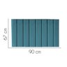 Painel Estofada 90 Cm para Cama Box Casal Carla - House Cor:azul Turquesa - 2