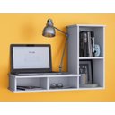 Ver imagem 3 de Painel Tv Rack Parede Suspenso Armário Branco Aéreo AJL Armário Suspenso