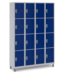 Roupeiro Aço 16 Portas Guarda Volume C/ Tranca Vestiario Cor:azul Royal - 1