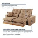Ver mais imagens de Sofa Retratil e Reclinavel Milano 230cm Kc Rei de Casa Veludo Bege