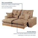Ver imagem 7 de Sofa Retratil e Reclinavel Milano 230cm Kc Rei de Casa Veludo Bege