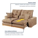Ver imagem 6 de Sofa Retratil e Reclinavel Milano 230cm Kc Rei de Casa Veludo Bege