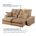 Ver imagem 5 de Sofa Retratil e Reclinavel Milano 230cm Kc Rei de Casa Veludo Bege