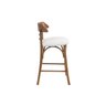 Banqueta Média Theo Madeira Tauari Amêndoa Estofada Decorativa Studio Metal Madeira Banqueta Theo Br - 3